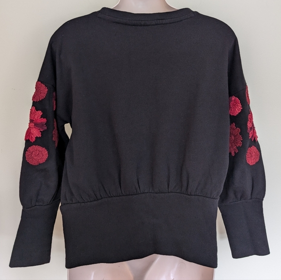 Anthropologie Maeve Floral Embroidered Sweatshirt Small - Picture 8 of 12